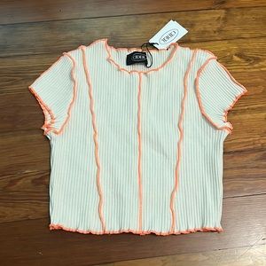 Cider ribbed crop baby tee (M)